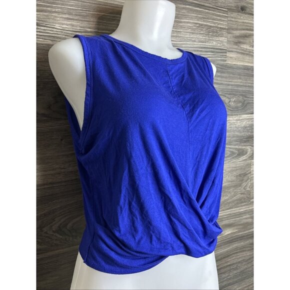 Zenana Royal Blue Twist Crop Top XL Super Soft Rayon Stretch - Picture 4 of 6